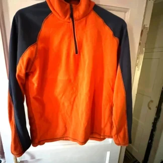Mountain Warehouse 1/4 Zip Fleece Pullover S/M Orange Black Outdoor Hiking