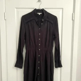 Fat Face Black Long Sleeve Shirt Dress – Size 10L